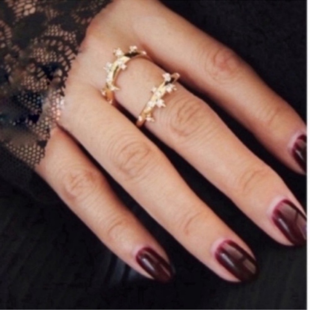 ALEXIS BITTAR Gold Satellite Double Banded Crystal Ring Size 7 - Picture 5 of 5